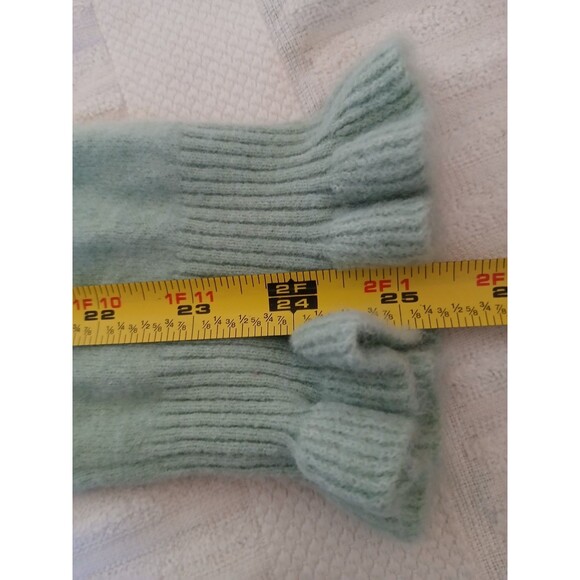 Sundance Knit Sweater Womens XL Aqua Cashmere Wool Blend Ruffle Soft Cozy - Picture 13 of 15